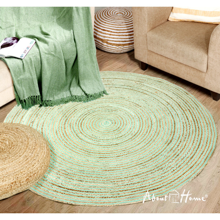 ABOUT HOME Hand Braided Sage Green Indoor / Outdoor Rug Wayfair.co.uk